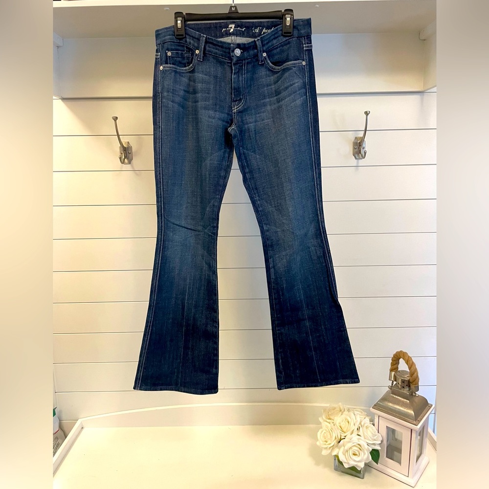 7 for All Mankind, size 29 with a 31” inseam.